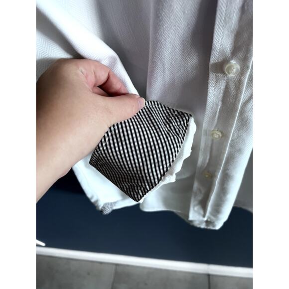 HAINES & BONNER LONDON MEN'S SIZE MEDIUM WHITE BUTTON FRONT SHIRT - Picture 7 of 16